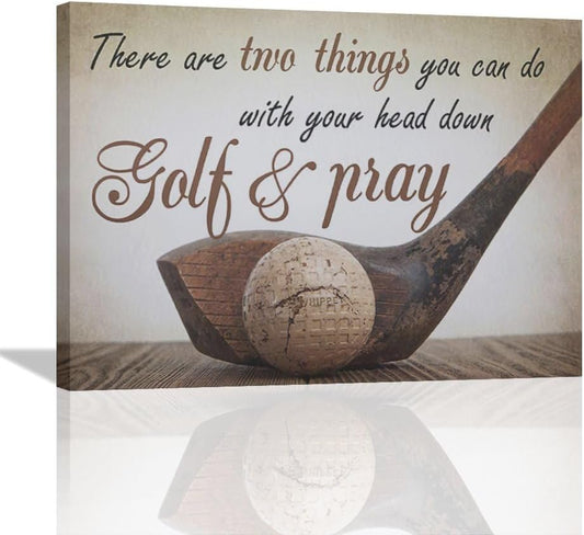 Golf Wall Art Sports Golf Pictures Wall Decor Motivational Quotes Canvas Painting Artwork Modern Home Decorations Framed for Bedroom Office Living Room 20"x24"