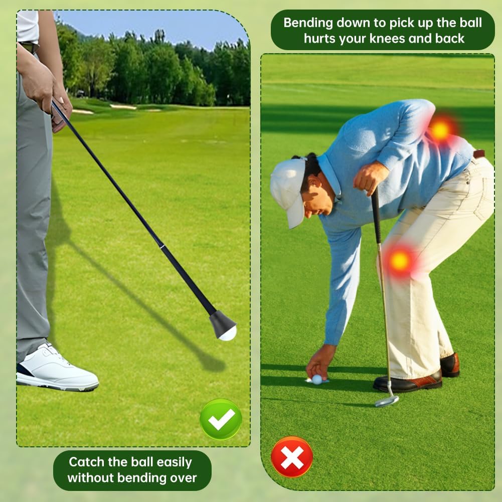 5pcs Golf Putter Ball Retriever, Quick-Install Golf Ball Grabber Portable Suction Cup for Putter Grip and and Swing Handle, GOL-f Bal-l Pick Up Tool