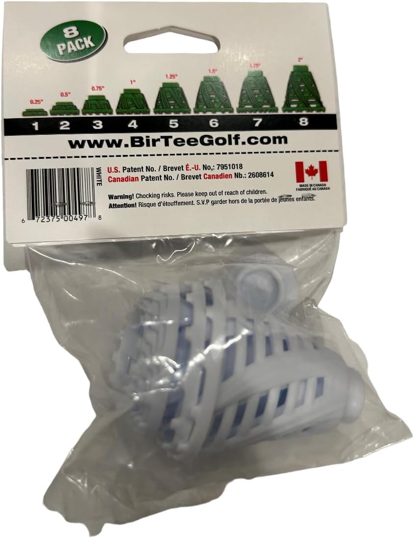 BirTee Golf Tees - PRO Speed Plus with Flexibility & Durability - 8 Pack. Indoor Golf Tees/Golf Simulator Tees/Winter Plastic Golf Tees