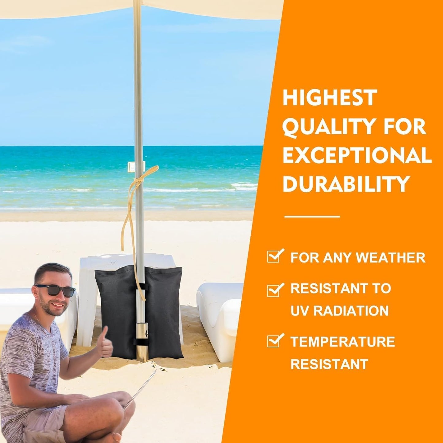 160LBS Canopy Tent Weights Set of 4 Empty Sand Bags for Canopy Tent Legs, Weights Sand Bags for Umbrellafor Outdoor Gazebos, Weights for Canopy Tent Legs,Umbrellas, Sunshades & Patio Furniture