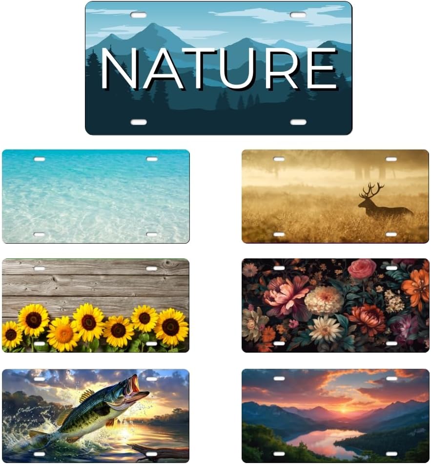 Personalized Custom Vanity License Plate for Cars & Trucks - Decorative Novelty Auto Accessory for Garage, Bar, or Home Display - Upload Your Logo for Your Business (Nature)