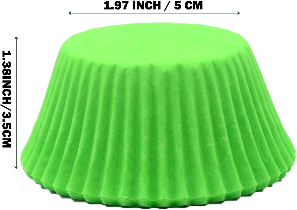 Premium Green Greaseproof Cupcake Liners Muffin Paper Baking Cups Standard Size, 100-Count