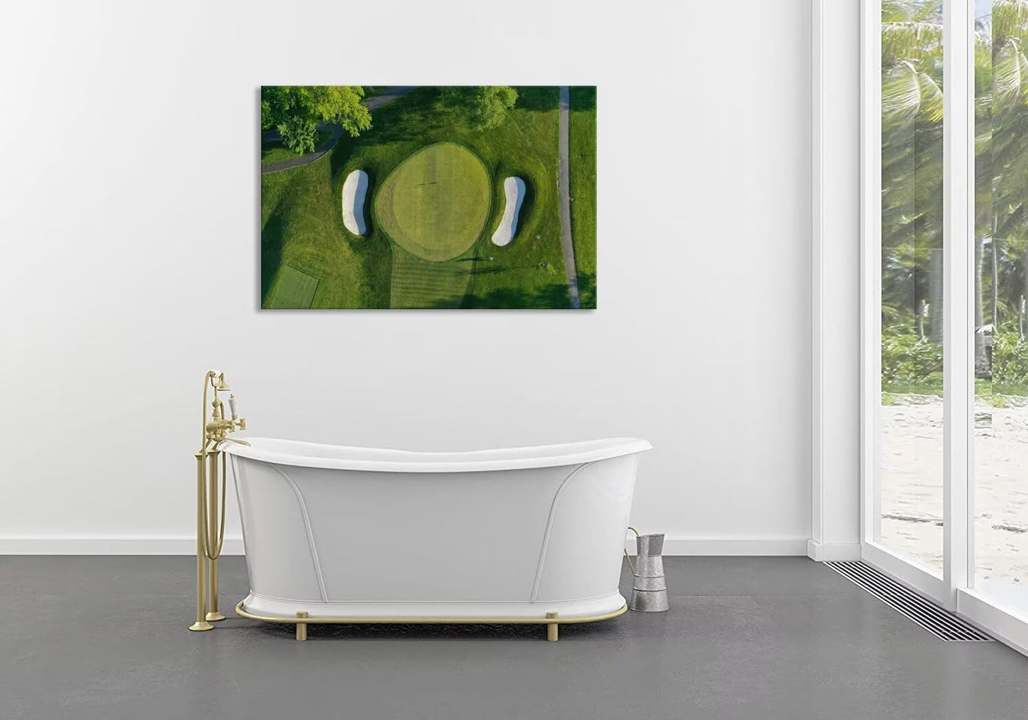 chenchenArt Westchester New York Golf Course Wall Art for Living Room Bedroom Bathroom Home Decorations USA Golf Course Picture Poster Canvas Prints Modern Artwork Framed Ready to Hang(18''H x 24''W)