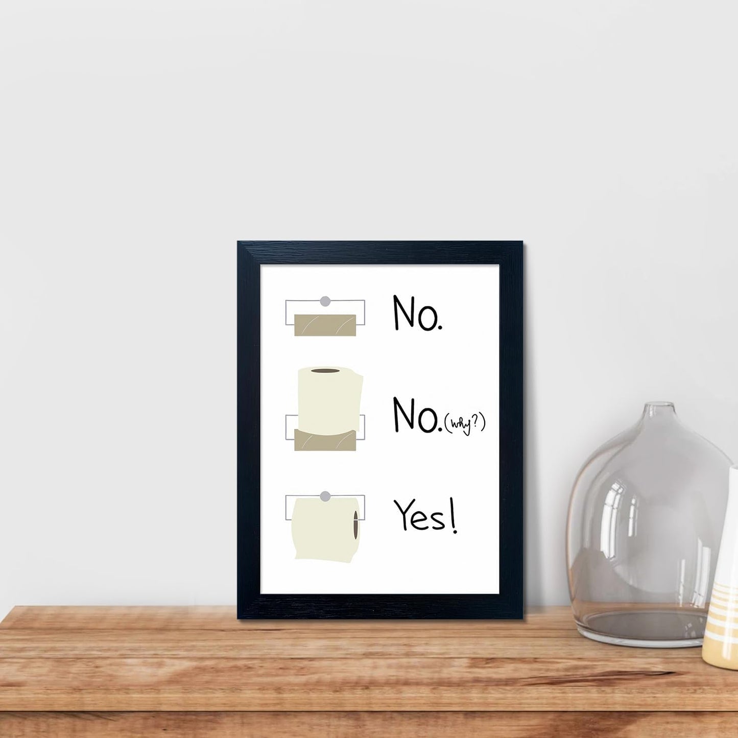 Bathroom Picture Wall Decor, Toilet Paper Bathroom Rule Wall Art, Bathroom Sign, Bahtoom Quote Paintings for Wall