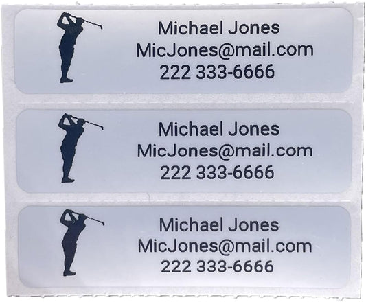ZbZcYmt Name Stickers Tag Golf Club Labels Personalized Customized Labels 2”x0.5” Valet Labels for Golf Club ID Tags Waterproof Oil-Proof Z4
