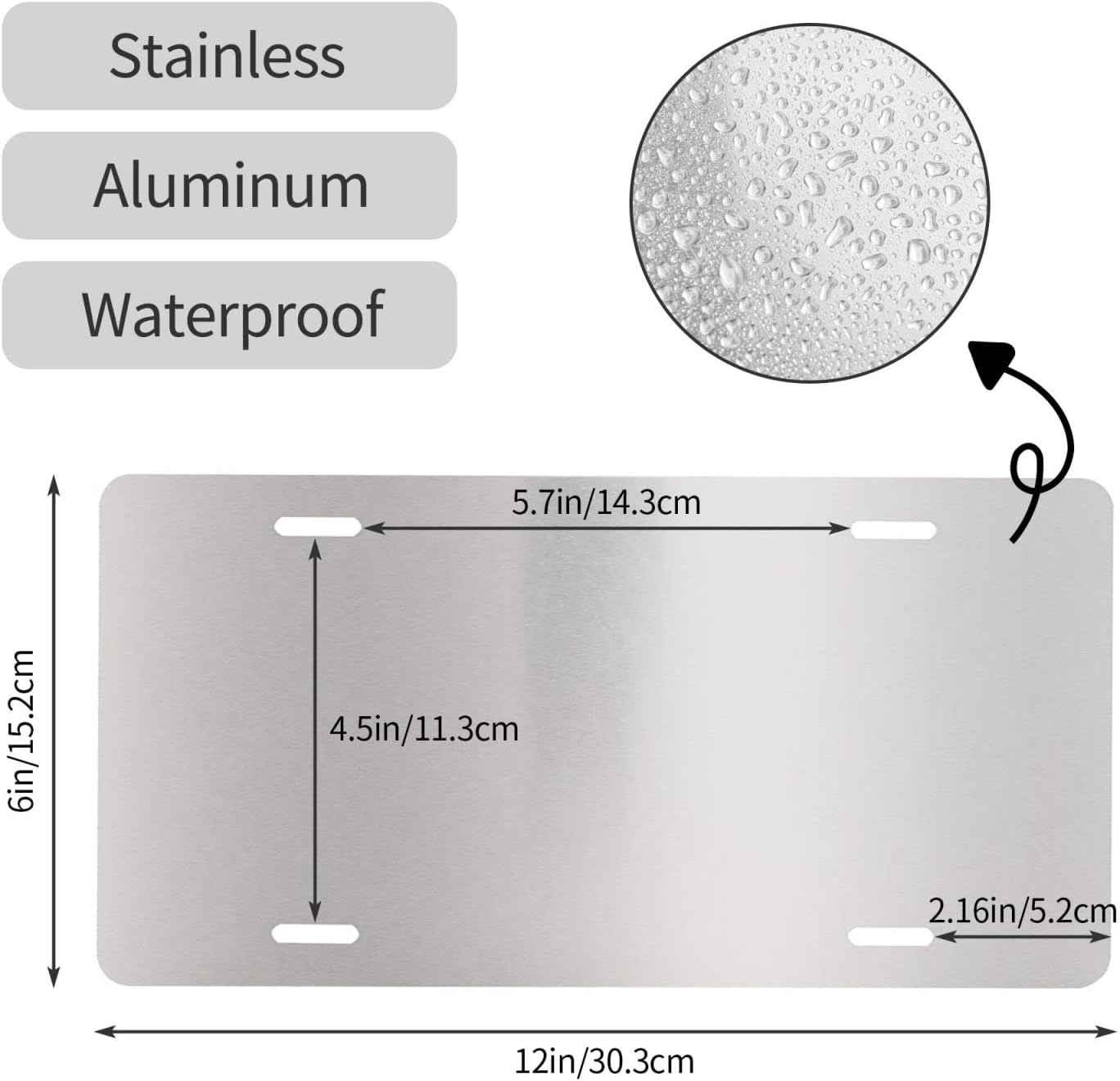 Custom Personalized Text Image Photo Design Customized Tag Aluminum License Plates for Front of Car 6x12 Inch-17
