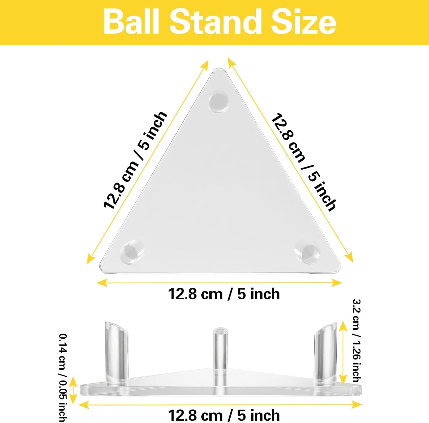 Ball Display Stand with Card Display Stand, Transparent Acrylic Sleek Holder for Different Size Basketball, Soccer Ball, Football, Small Easel Holder Stand for Trading Card Holder-1 Pack