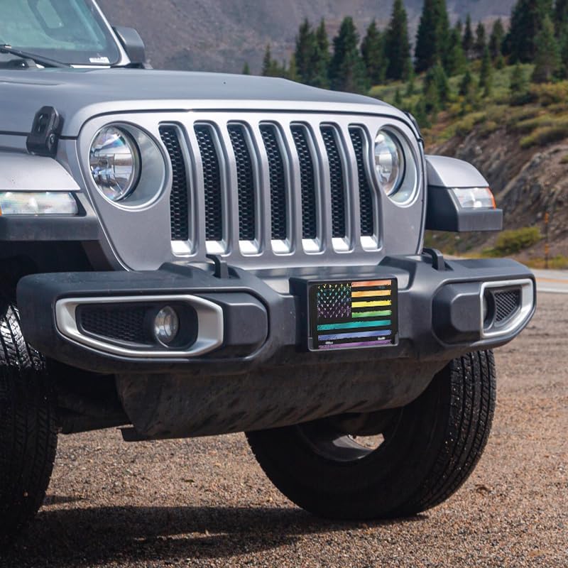 Unique Vanity License Plates | 16 Individual Designs | 3 Sizes (Automobile, Golf Cart, Motorcycle/Bike) | Made in U.S.A. | Custom Car Tags (USA Flag Pride, Motorcycle/Bike (6" x 3"))