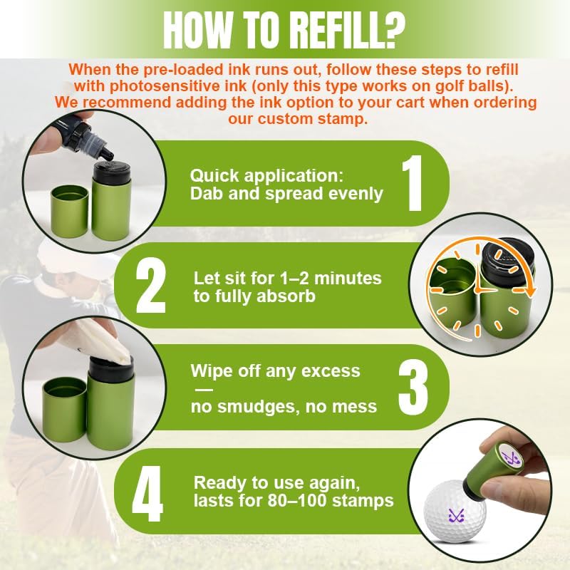 Custom Golf Ball Stamp Personalized Self-Ink Golf Ball Stampers Golf Accessories Monogram Ball Marker Gifts for Golfers Men Dad Boyfriend Husband