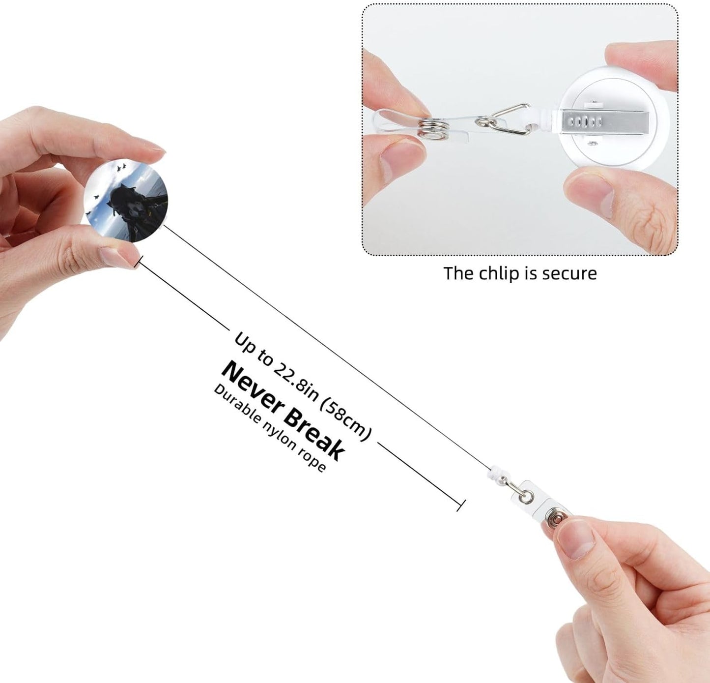 Fighter Pilot Badge Reels Retractable Badge Holder with Clip for Id Name Tag Office Worker Student Teacher Nurse Doctor