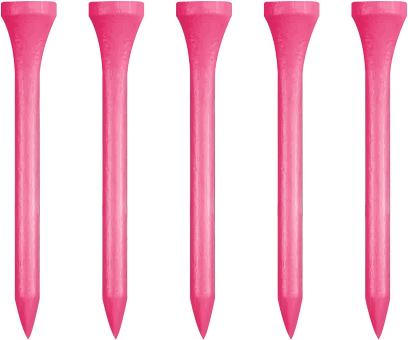 Wooden Golf Tees 3-1/4", 2-3/4", 1-1/2" Available,100 Count (Natural Color, White, Black, Blue, Red, Pink)