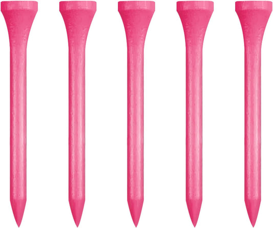 Wooden Golf Tees 3-1/4", 2-3/4", 1-1/2" Available,100 Count (Natural Color, White, Black, Blue, Red, Pink)