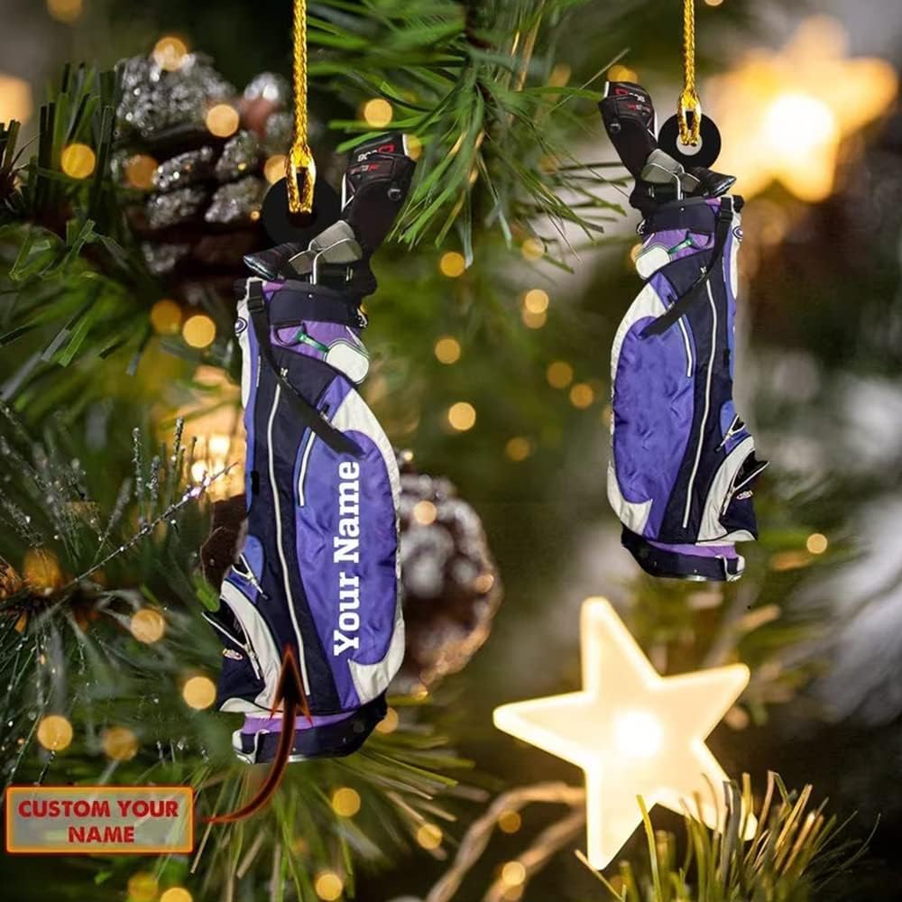 Personalized Golf Ornament Shaped Acrylic Ornament, Golfer Gift, Gifts for Golf Lovers, Him, Her, Christmas Tree Decor, Home Decor, Golfing Cart Christmas Ornament, Idea 1