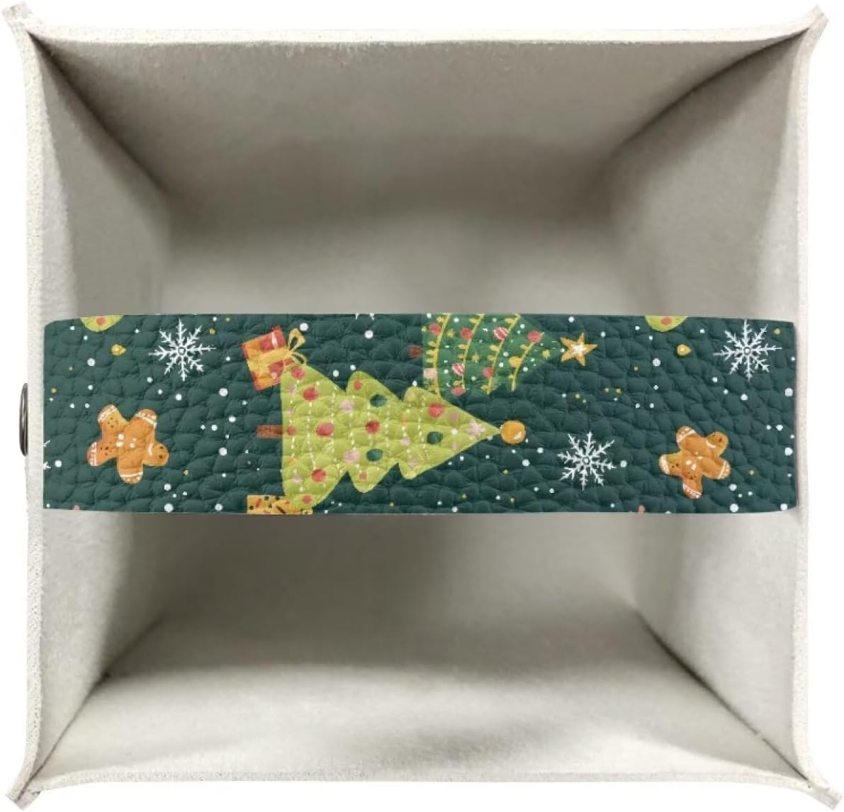 Christmas Tissue Box Cover PU Leather Green Xmas Tree Pattern Tissue Box Holder for Modern Home Office Decorative with Bottom Belt Car Tissue Box Organizer Waterproof Foldable