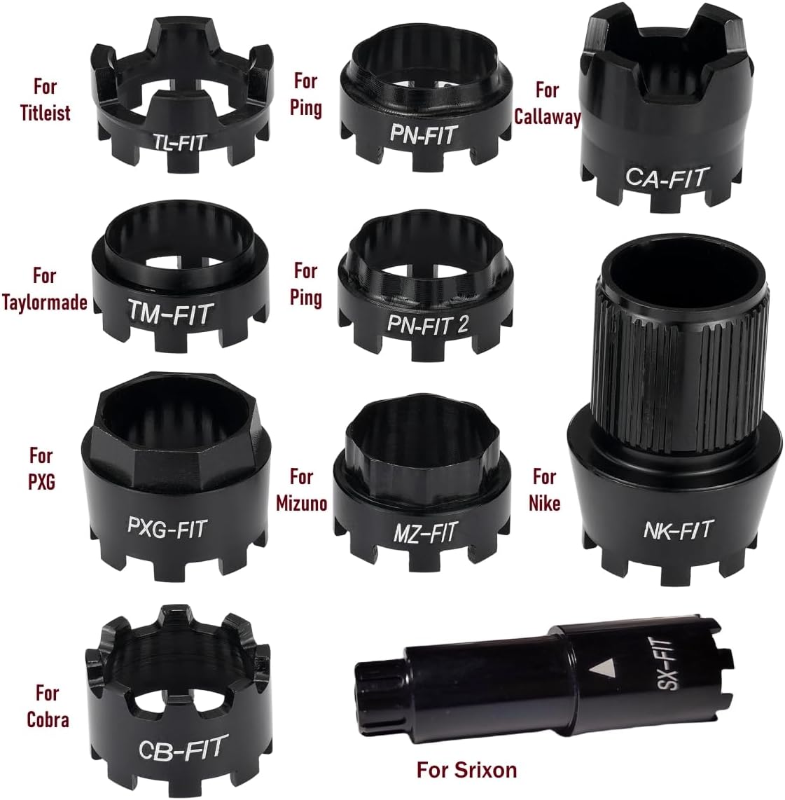 ROYMADE All FIT Golf Adapter Sleeve Compatible with Ping/Taylormade/Callaway/Titleist/Mizuno/Nike/Cobra and PXG, You can Change Different Golf Heads by 9Rings and Adjustable Wrench