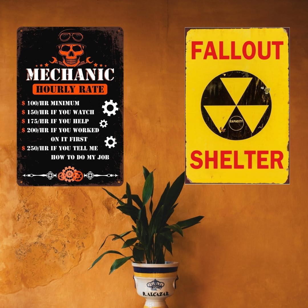 Fallout Shelter Tin Sign Fallout Merchandise Decor Fallout Metal Poster Garage Decor Man Cave Sign 8x12 Inch