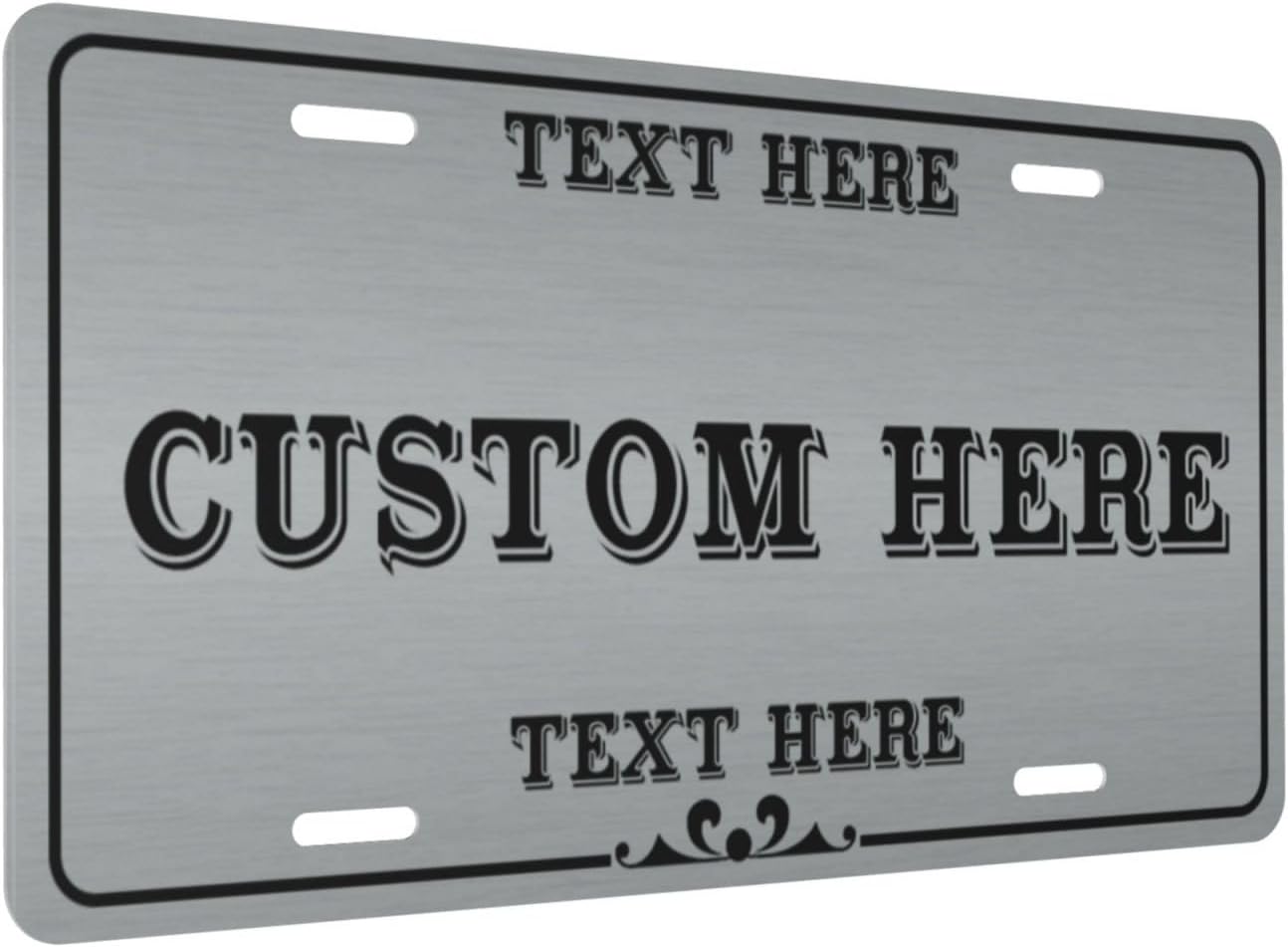 Custom Personalized Text Image Photo Design Customized Tag Aluminum License Plates for Front of Car 6x12 Inch-26