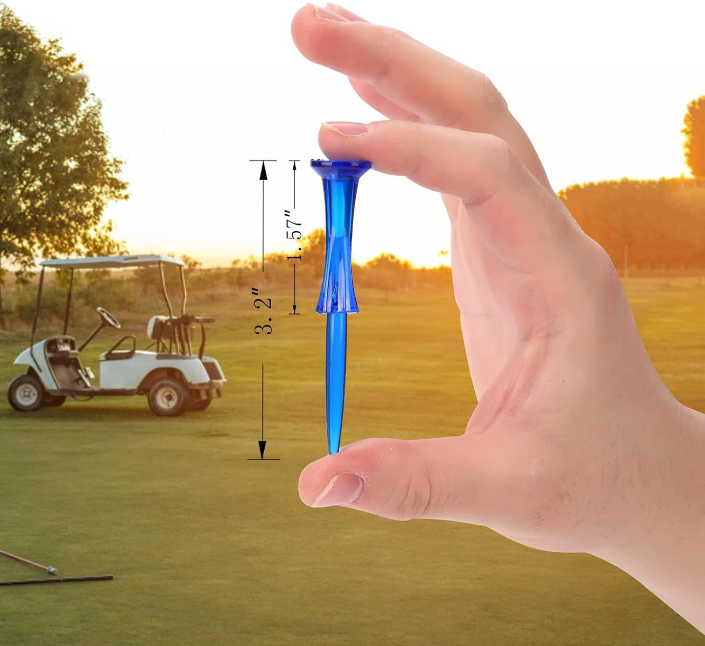 Golf Tees 3-1/4’’ 50 Count Plastic Golf Tees Reduced Friction & Side Spin Professional Unbreakable Golf Tees Durability and Stability Golf Tee