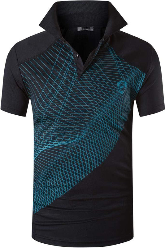 jeansian Men's Sport Outdoor Quick Dry Fit Short Sleeves Polo Tee Shirt Tshirt T-Shirt Tops Golf Tennis Bowling LSL195