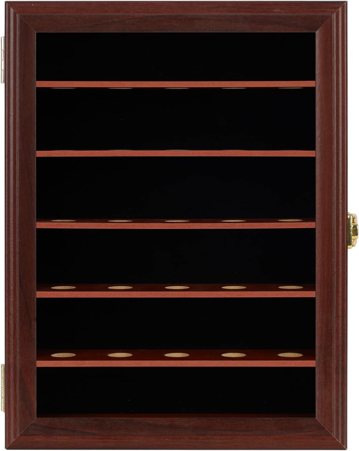 Golf Ball Display Case for 30 Golf Balls, Display Cabinet Great Golfer Memorabilia Gift for Golf Enthusiasts, for Hole-in-1 Display, Wall Mount with Lockable Door Black