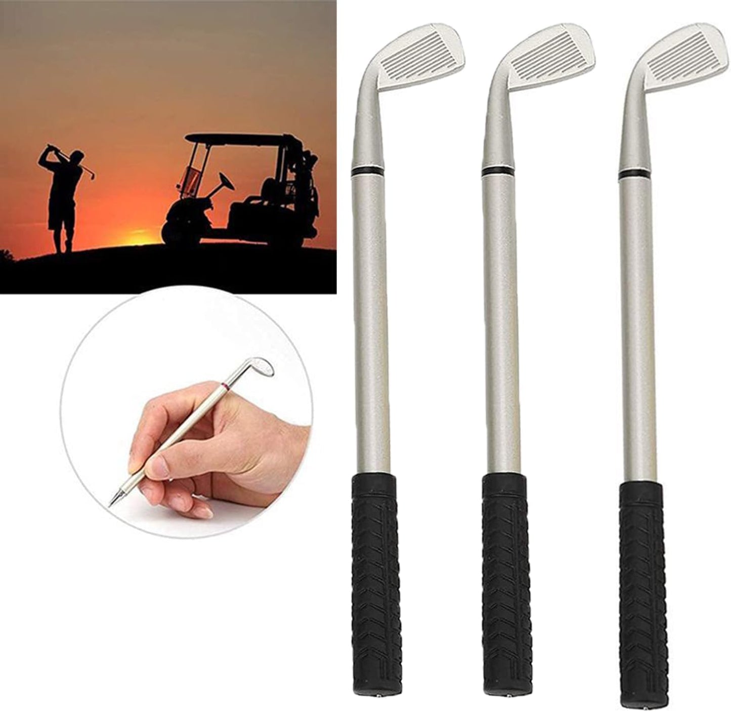 12pcs Golf Ballpoint Pens, Mini Golf Clubs Pens, Mini Golf Clubs Pen Decorative Golf Pens Funny Sports Ergonomic Pen Golfing Club Props Black Gel Ink for Student Coworkers Office Stationery Supplies.
