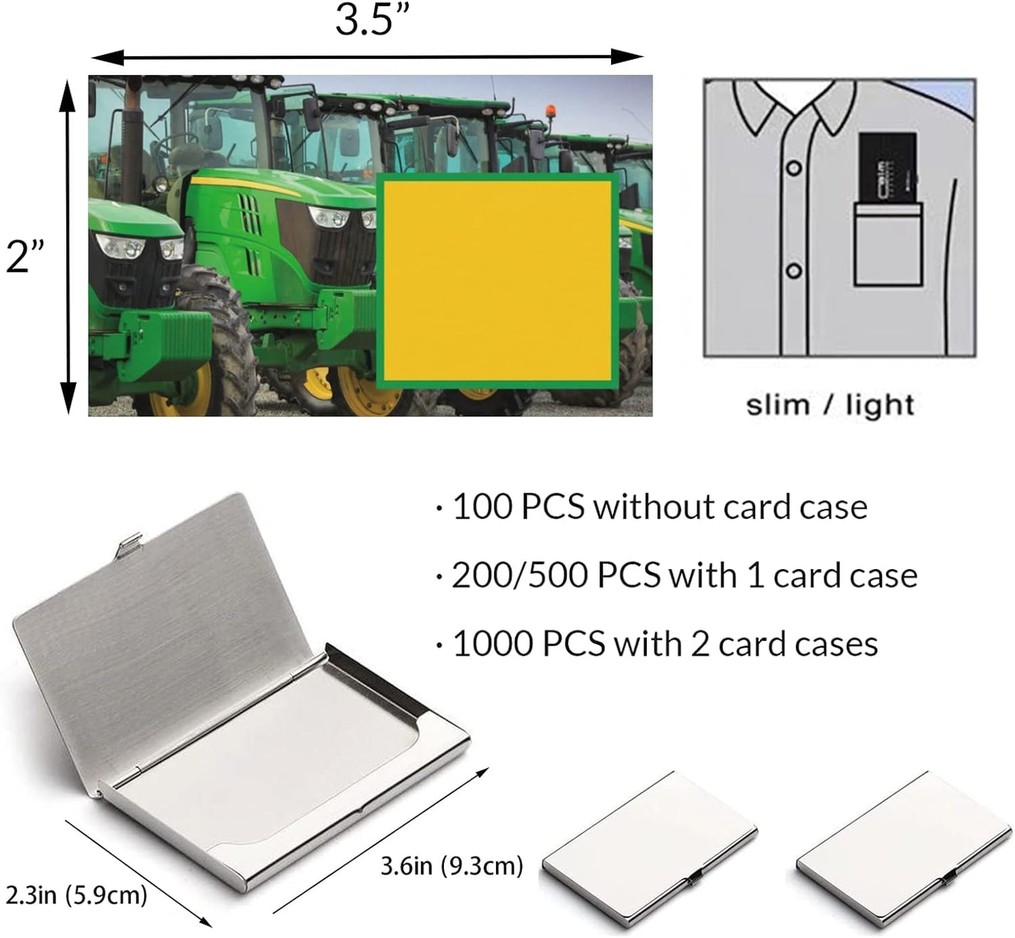 Custom Business Cards 100PCS Double-sided Printing Business Cards Customize with Your Logo Personalized 3.5"x 2" Cards for Business - Agriculture & Farming