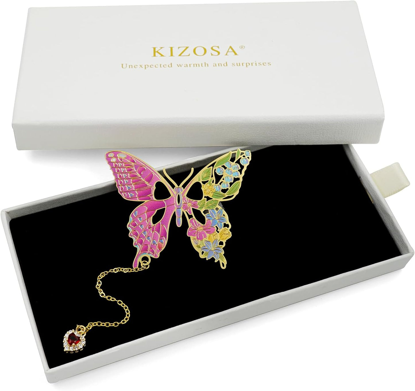 Butterfly Bookmarks for Women,Metal Bookmark,Unique Gifts Book Markers for Women Book Lovers,Teacher Appreciation Gifts,Valentine Mother's Day Christmas New Year Birthday Gift (02-Pink)