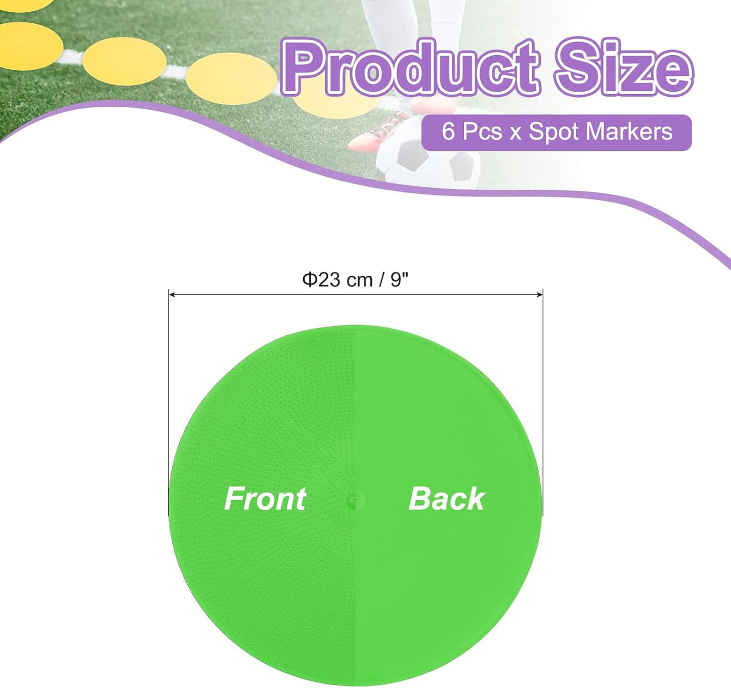 PATIKIL Spot Markers, Non-Slip Floor Dots Agility Markers Flat Field Cones Poly Dots for Gym PE Speed Training Dance Soccer Basketball Sports