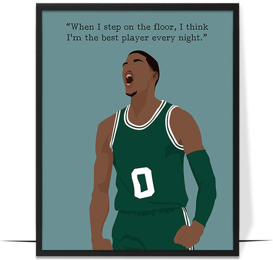 LOLUIS Motivational Basketball Superstar Hand-Drawn Artwork Sport Quote Wall Art Decorations (Unframed 8"x10", Basketball Player 9)