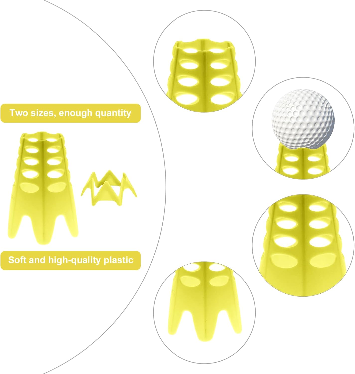 Golf Simulator Tees, Plastic Indoor Golf Mat Tees Practice Turf and Driving Range Winter Golf Tees (18 Pcs)