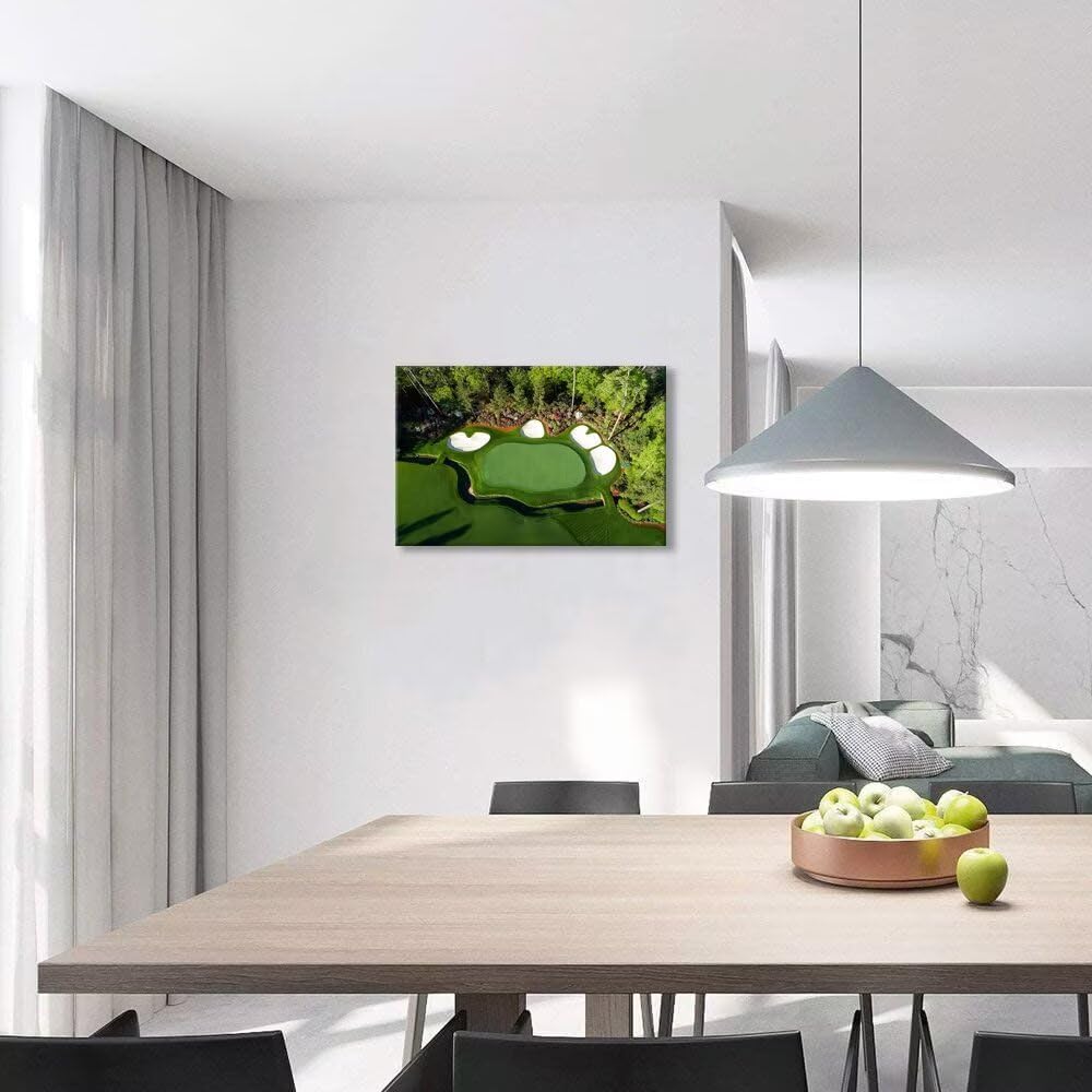 Augusta National Golf Course Wall Art for Living Room Bedroom Bathroom Home Decorations - Augusta Golf Course Picture Poster Canvas Prints Modern Artwork Framed Ready to Hang(18''H x 24''W)