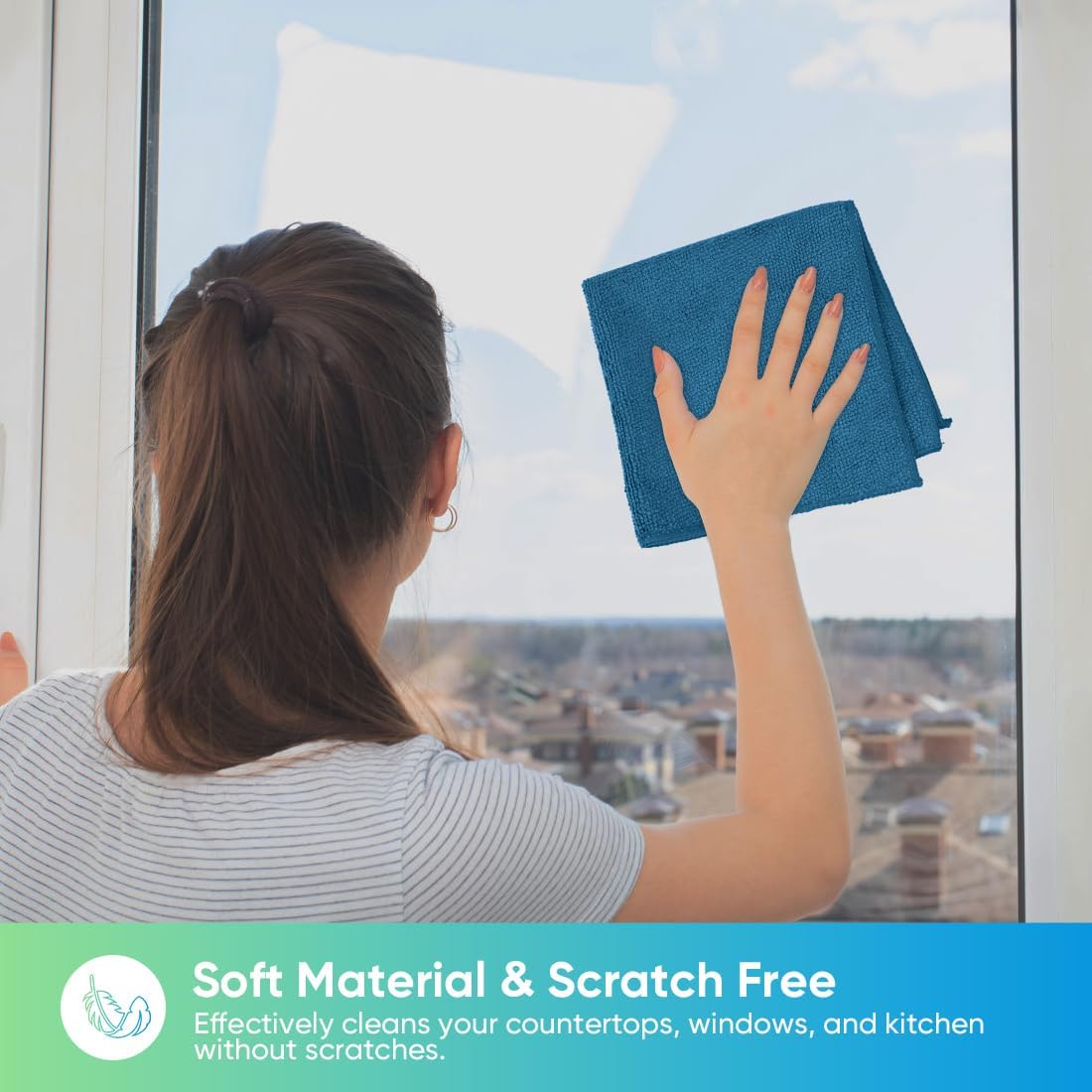 HOMEXCEL Navy Blue Microfiber Cleaning Cloth, 24 Pack Cleaning Towels for Kitchen, Lint Free, Scratch-Free, Highly Absorbent, and Reusable Cleaning Rags for House, Window, Cars, 11.5 X11.5 inch