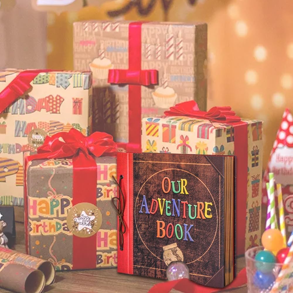 Adventure Book 12x12 Inch - Handmade Scrapbook Album for Travel, Wedding, Writing - 60 Pages DIY Memory Album - Perfect for Anniversary, Friends, Family, and Couple Gifts (12in-Adventure Book)