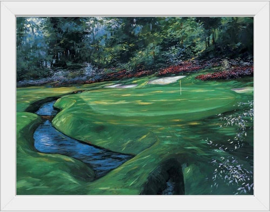CANVAS ON DEMAND 13th at Augusta White Framed Art Print, Golf Artwork