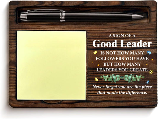 Leadership Gifts for Women Men, Gifts for Leader Boss Mentor Boss's Day Retirement Farewell Birthday, Leader Sticky Note Holder Office Home Decor