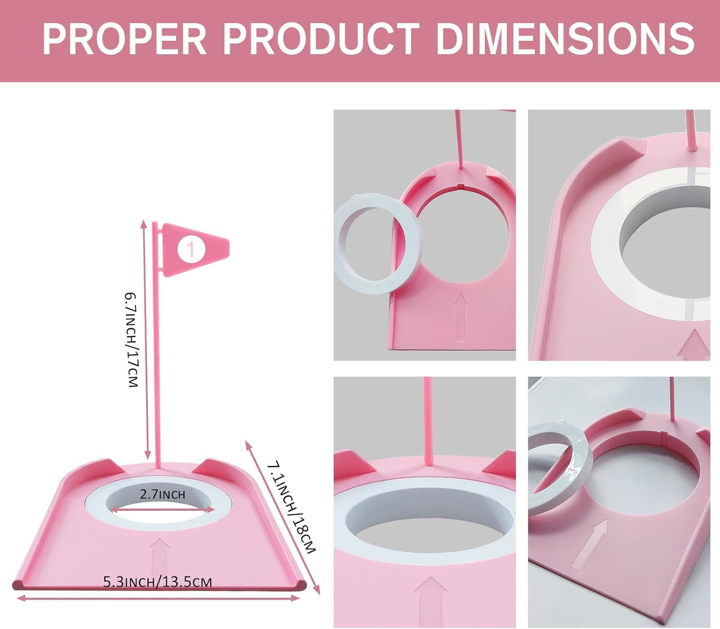 9 Pack Golf Putting Cups with Flags, Plastic Golf Training Aids with Golf Ball Retriever, Putting Training Hole Set for Indoor Outdoor