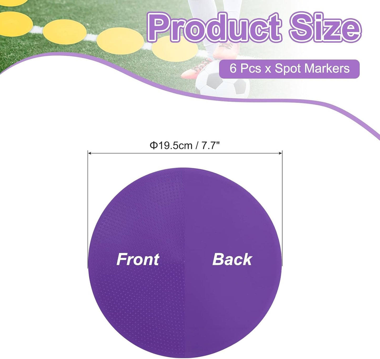 PATIKIL Spot Markers, Non-Slip Floor Dots Agility Markers Flat Field Cone Poly Dot