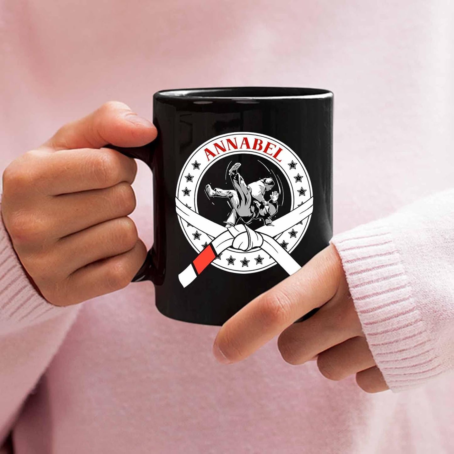 Personalized Name Black Coffee Mugs, Customized Jiu-jitsu Ceramic Mug 11 Oz 15 Oz, Brazilian Jiu-jitsu Coffee Cup Gifts For Friend Team