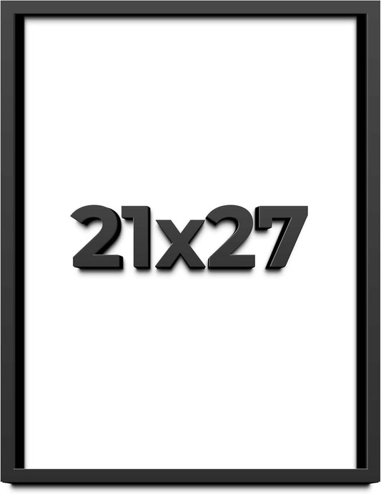 21x27 Shadow Box Black Solid Wood Display Frame with White Acid-Free Backing UV Acrylic & Hanging Hardware - with 3/4" Usable Depth