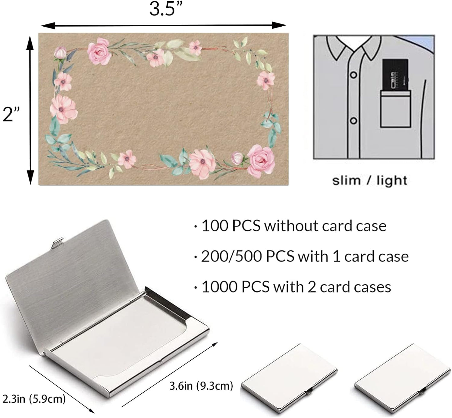 Custom Business Cards 100PCS Double-sided Printing Business Cards Customize with Your Logo Personalized 3.5"x 2" Cards for Business - Vintage Style