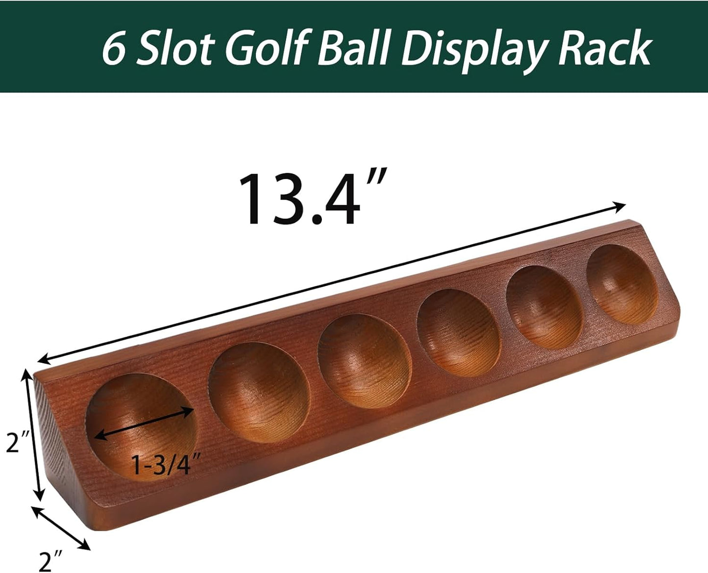 Jucoan Golf Ball Display Case, Wooden Wall Mounted or Desktop Golf Ball Display Holder Rack for 6 Balls, Golfer Gift for Hole in One, Course Memorabilia & Collectibles, Men Golf Enthusiasts