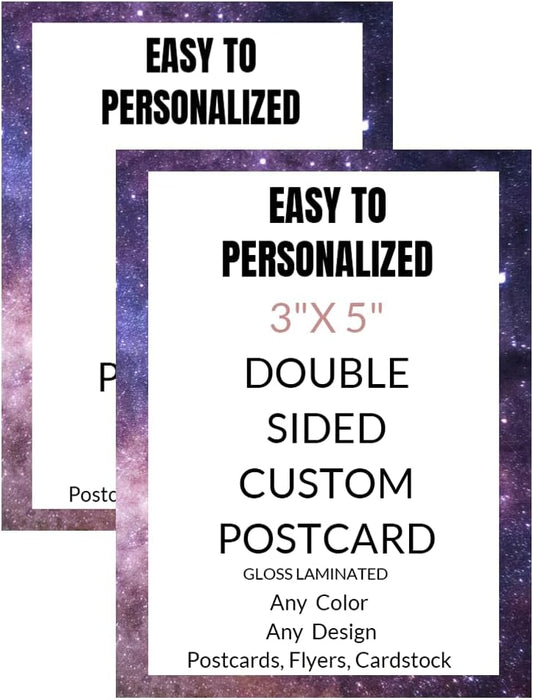 Custom Postcards with Design Personalized Postcards Add Photo/Text/Logo Print Your Own Postcards, Invitations, promotional， Announment Cards, Thank You Cards,2 Sided Thick Gloss Card Stock-200Pcs