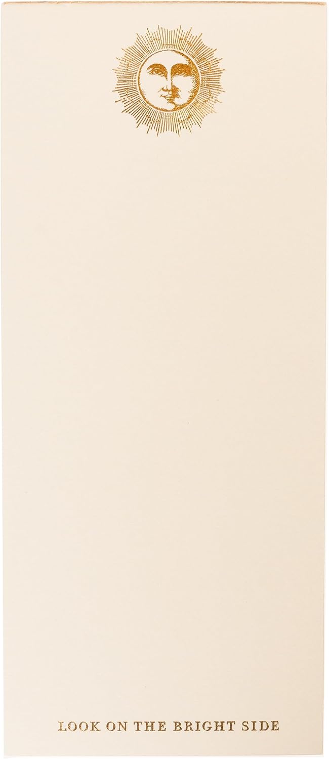 Graphique Sun Designer List Pad Luxe Collection, Gold Foil Embossed To-Do Notepad, Writing Pad with150 Pages, 4” x 9.75”