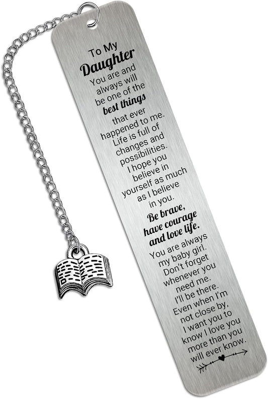 Daughter Graduation Birthday Gift from Mom Dad Inspirational Bookmark for Teen Girls 16th 18th 21st Birthday Gifts Mother to My Daughter Bookmarks Kids Daughter Gifts