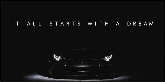 Motivational Wall Art for Office, Super Car Art Canvas, Inspirational Automotive Decor for Lamborghini Aventador Sportscar Lovers, Motivational Wall Decor for Office and Home, Car Poster (8" x 8" in)