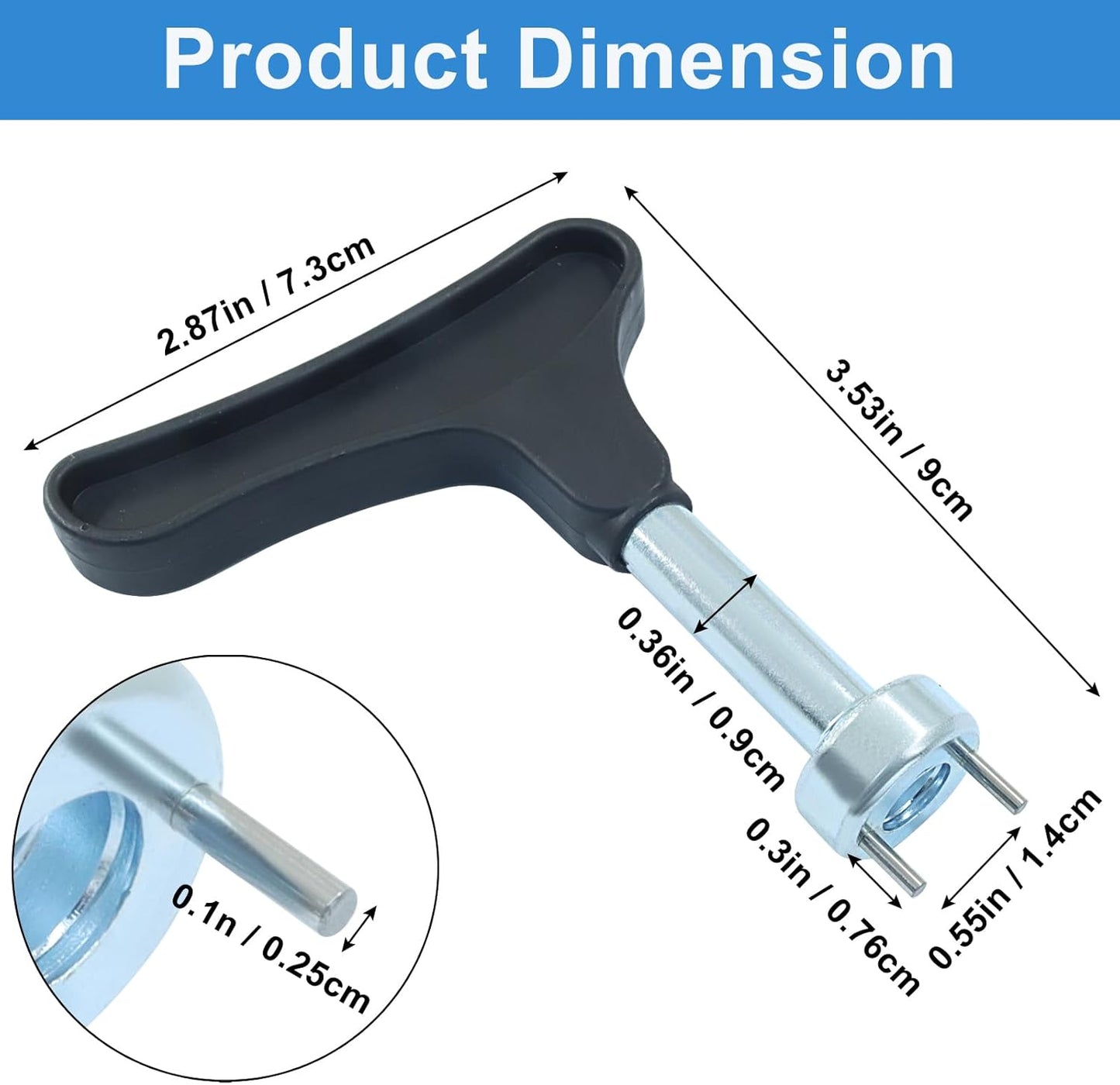 1 Pack Multifunction Golf Shoe Spikes Wrench, Stainless Steel Golf Spike Removal Tool Sturdy Cleat Wrench, Universal Spike Shoes Replacement Tool for Golfers/Professionals