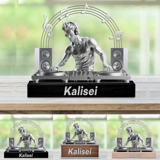 Custom DJ Name Desk Sign Personalized Acrylic DJ Desk Ornament Music Studio Decor Plaque Disc Player Hip-hop Singer Figurine Trinket Music Lovers Gift for Men Women