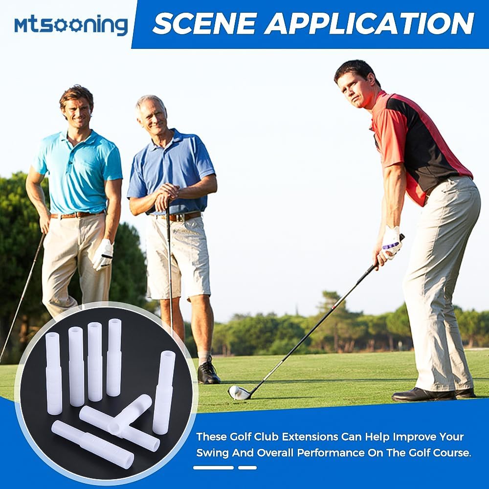 Mtsooning White Universal Golf Club Extender,12.63mm/0.50inch Golf Club Steel Shaft Extender,20PCS Universal Golf Club Steel Shaft Extension Repair Equipment for Wood Putter