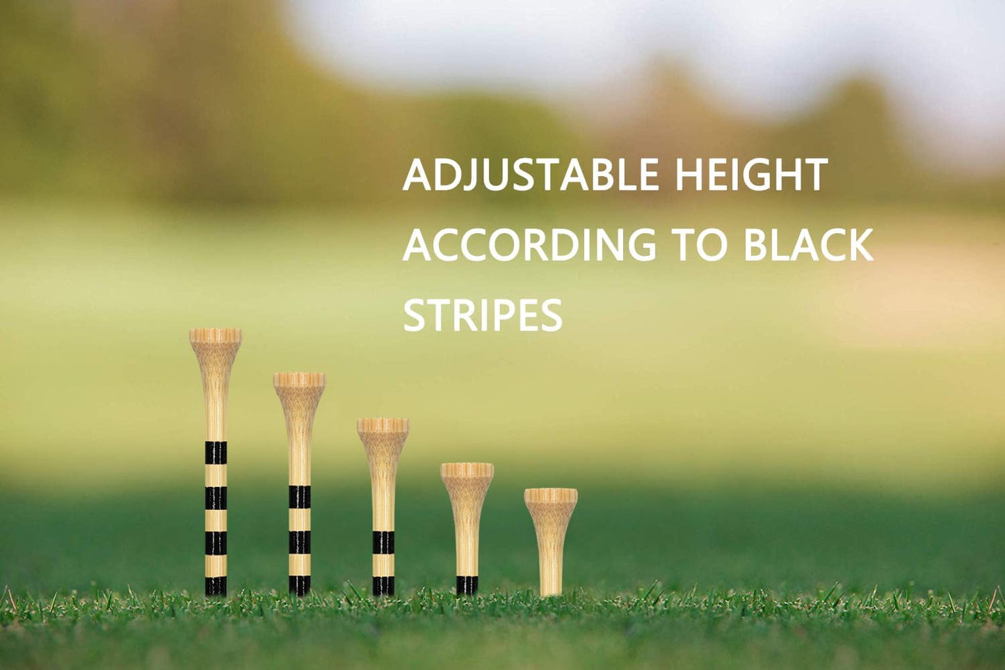 Wooden Golf Tees 3-1/4", 2-3/4", 2-1/8", 1-1/2" Available, 100 Count (Natural Color, White, Black, Blue, Red, Green, Yellow, Pink, Orange)