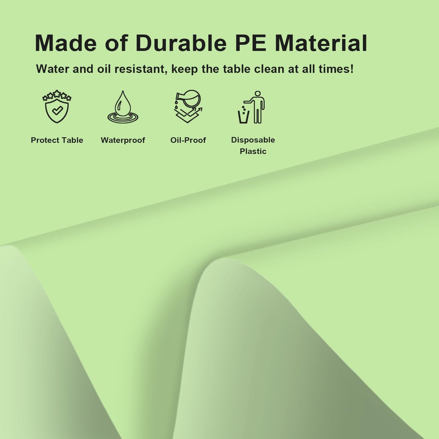 6 Pack Round Disposable Sage Green Tablecloth, Sage Green Plastic Table Cloths for Parties Disposable, 84x84 in Waterproof Camping Tablecloth for Birthday Party Baby Shower Picnic School